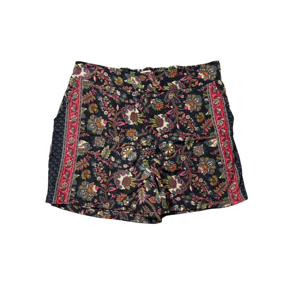 Earthbound Trading Co Flowy Satin Shorts XXL Boho Floral Festival Lounge